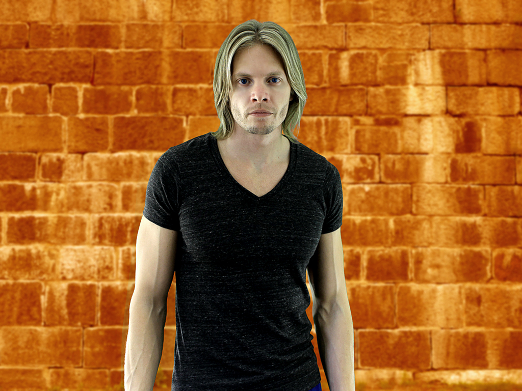Davey T Hamilton Serious withOrange Brick Background