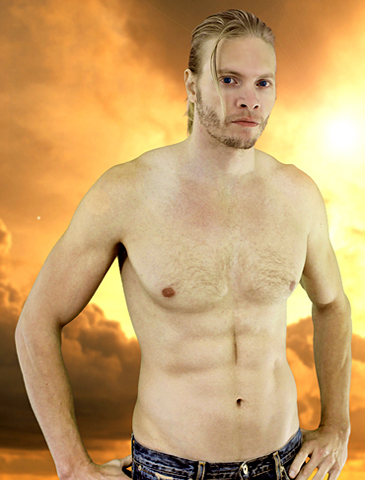 Davey T Hamilton abs sunset